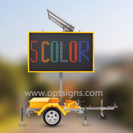 Marcação EN12966 Sinais de trânsito de mensagens variáveis ​​móveis de energia solar